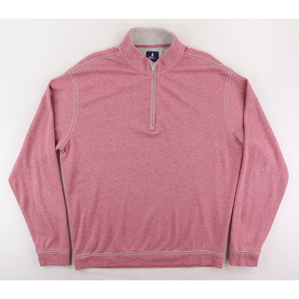 Johnnie-O Hanks Quarter Zip Pullover Mens Large Fireball Red JMKO4130